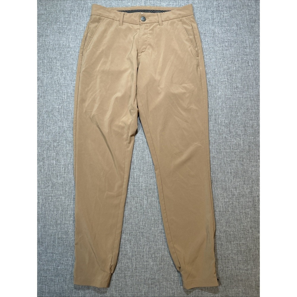 PRIMO Men's Golf Pants Jogger 30 Regular  Stretch Performance Ankle Zip Beige